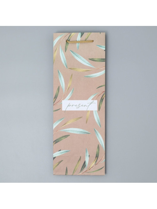 Пакет подарочный под бутылку Present, 36×14×10 см
