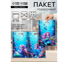 Пакет подарочный, с zip-lock застежкой, «Русалочка», 15×23±1 см МИКС