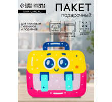 Пакет подарочный, с zip-lock застежкой «Портфель», фигурный, 20×19+3 см