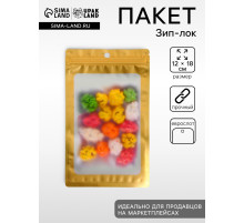 Пакет Зип - лок с окном, с еврослотом, золотой, 12×18 см