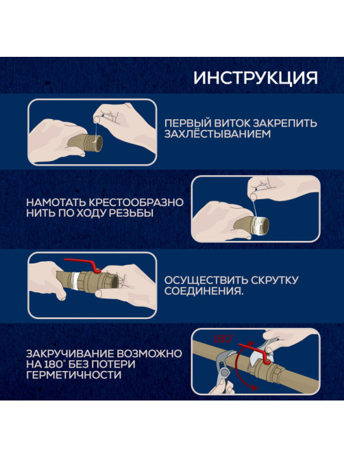 Нить сантехническая ZEIN, для резьбовых соединений, 20 м