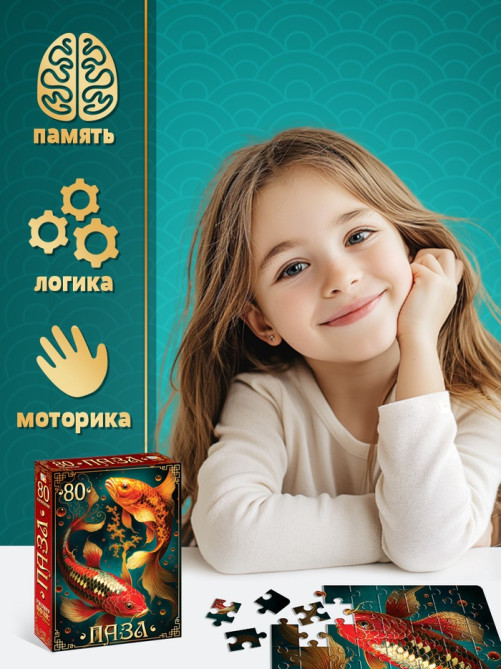 Пазл «Карпы кои», 80 деталей