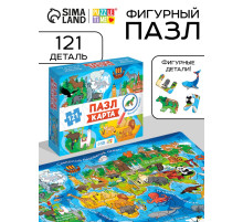 Пазлы фигурные «Карта мира», 121 деталь