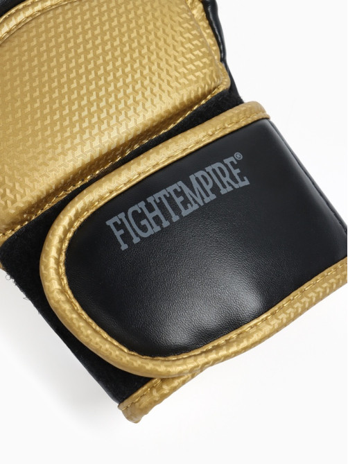 Перчатки для ММА боевые FIGHT EMPIRE, GOLD, размер M, чёрные, жёлтые