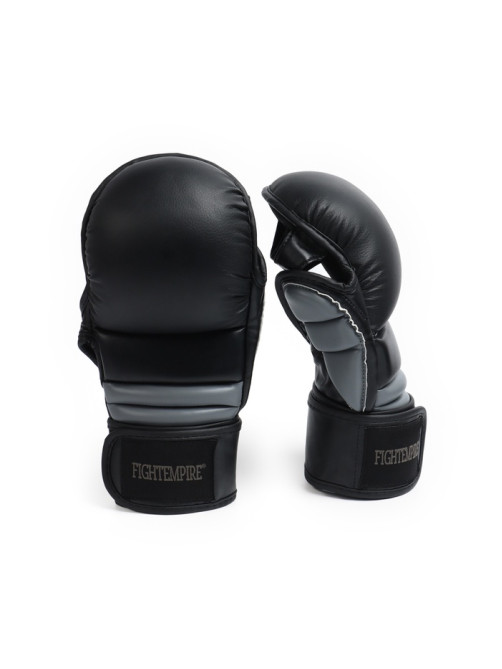 Перчатки для ММА FIGHT EMPIRE, гибридные, BLACK-L, размер S, чёрные