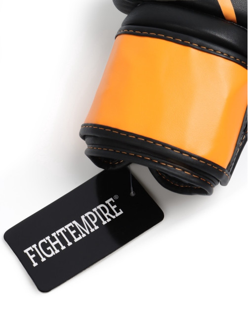 Боксёрские перчатки FIGHT EMPIRE, URBAN, размер 16 oz, чёрные, оранжевые