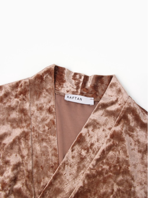 Костюм домашний женский (жакет, брюки) KAFTAN Velvet, размер 40-42, цвет кофейный