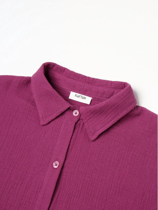 Пижама женская (рубашка, шорты) KAFTAN Basic, размер 40-42, сиреневая