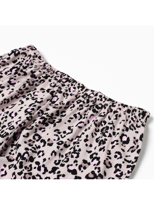 Пижама женская (рубашка, шорты) KAFTAN Leo, размер 48-50, розовая