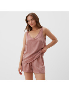 Пижама женская (майка, шорты) KAFTAN, размер 40-42, тёмно-розовая