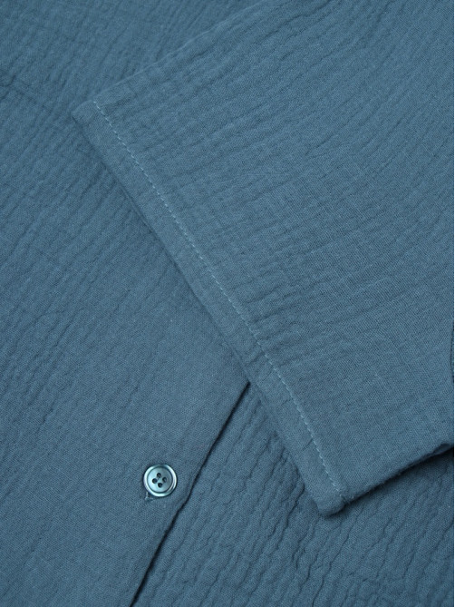 Пижама женская (рубашка, шорты) KAFTAN Basic, размер 48-50, синяя