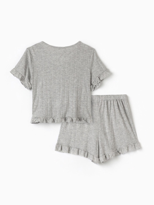 Пижама женская (футболка, шорты) KAFTAN Gray, размер 52-54