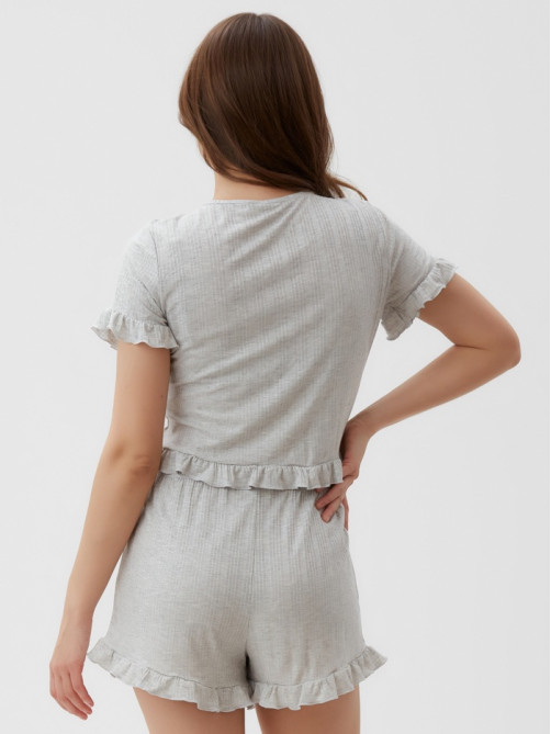 Пижама женская (футболка, шорты) KAFTAN Gray, размер 48-50