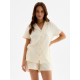 Пижама женская (рубашка, шорты) KAFTAN Basic, размер 44-46, молочная