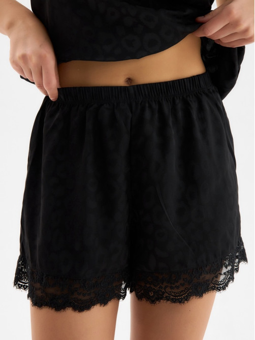 Пижама женская (топ, шорты) KAFTAN Leo black collection, размер 44-46