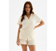 Пижама женская (рубашка, шорты) KAFTAN Basic, размер 40-42, молочная