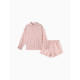 Пижама женская (рубашка, шорты) KAFTAN «Муслин: pink leopard», размер 48-50