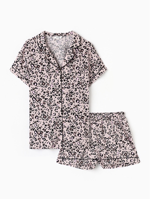 Пижама женская (рубашка, шорты) KAFTAN Leo, размер 48-50, розовая