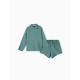 Пижама женская (рубашка, шорты) KAFTAN Basic, размер 44-46, зелёная