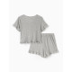 Пижама женская (футболка, шорты) KAFTAN Gray, размер 40-42