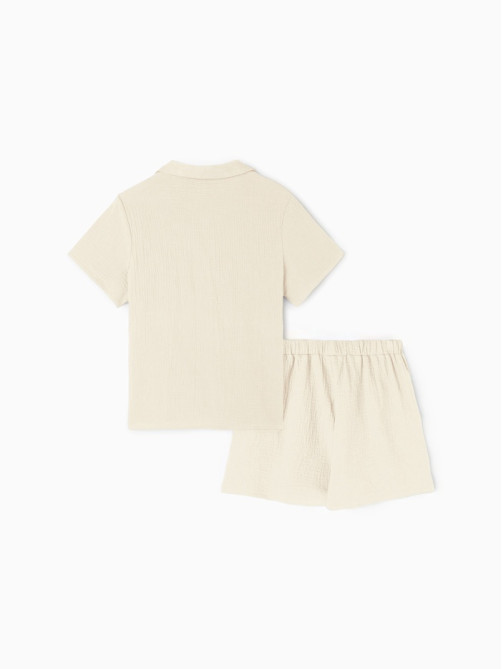 Пижама женская (рубашка, шорты) KAFTAN Basic, размер 40-42, молочная