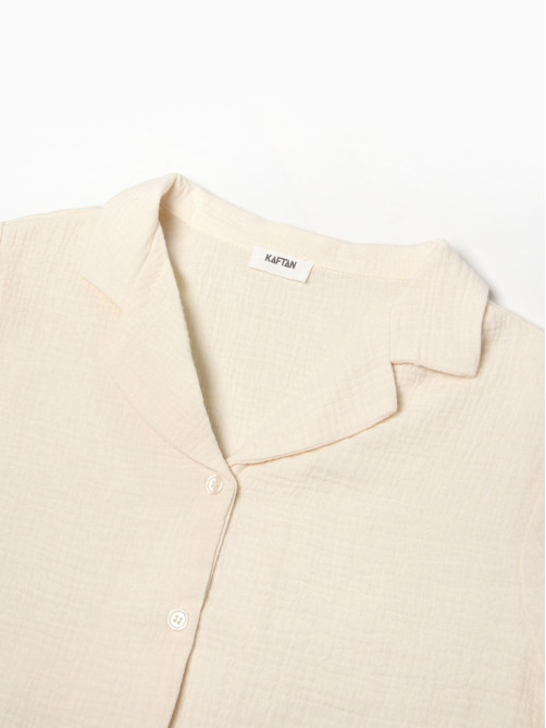 Пижама женская (рубашка, шорты) KAFTAN Basic, размер 48-50, молочная