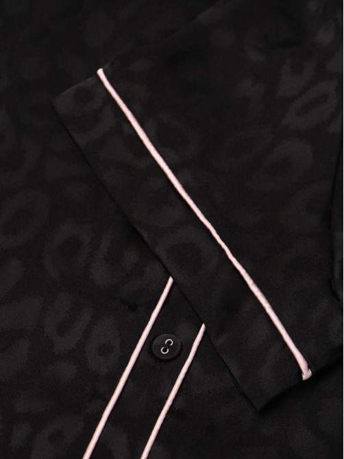 Пижама женская (рубашка, шорты) KAFTAN Leo black collection, размер 40-42