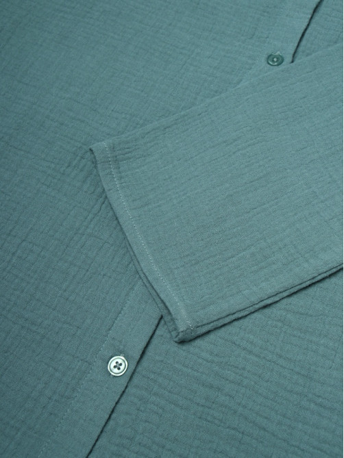 Пижама женская (рубашка, шорты) KAFTAN Basic, размер 44-46, зелёная