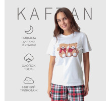 Пижама новогодняя женская (футболка, шорты) KAFTAN Christmas time, размер 40-42