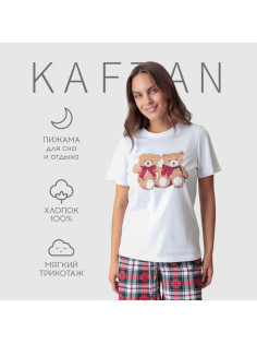 Пижама новогодняя женская (футболка, шорты) KAFTAN Christmas time, размер 40-42