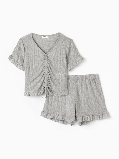 Пижама женская (футболка, шорты) KAFTAN Gray, размер 48-50