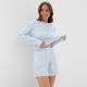 Пижама женская (лонгслив, шорты) KAFTAN, размер 52-54, голубая