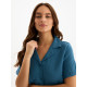 Пижама женская (рубашка, шорты) KAFTAN Basic, размер 44-46, синяя
