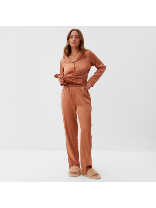 Пижама женская (рубашка, брюки) KAFTAN Terracotta, размер 48-50