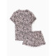 Пижама женская (рубашка, шорты) KAFTAN Leo, размер 52-54, розовая