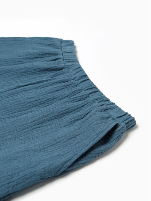 Пижама женская (рубашка, шорты) KAFTAN Basic, размер 40-42, синяя