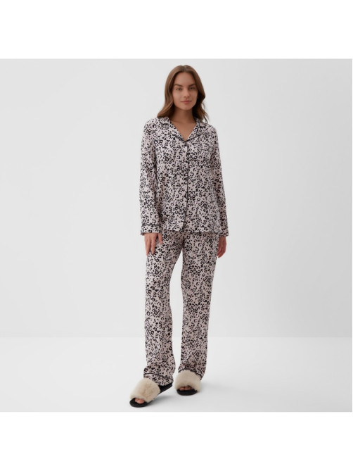 Пижама женская (рубашка, брюки) KAFTAN Leo, размер 40-42, розовая