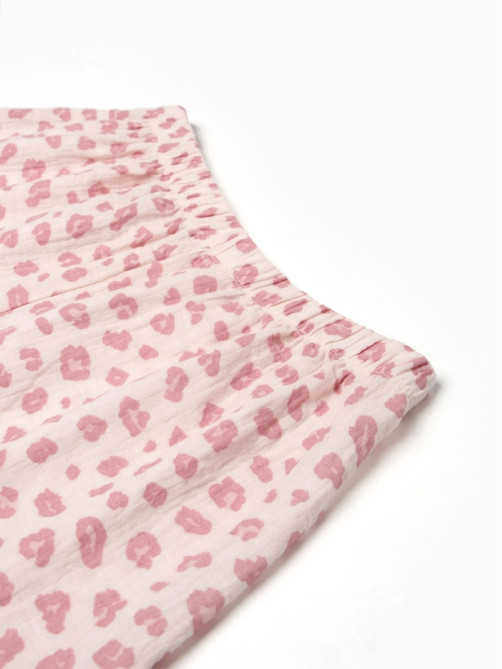 Пижама женская (рубашка, шорты) KAFTAN «Муслин: pink leopard», размер 44-46