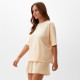 Пижама женская (футболка, шорты) KAFTAN Plushy, размер 52-54, молочная