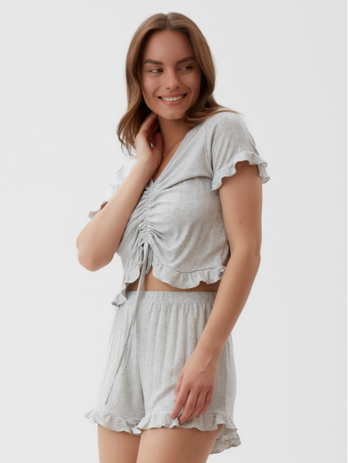 Пижама женская (футболка, шорты) KAFTAN Gray, размер 40-42