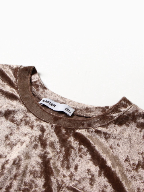 Пижама женская (футболка, шорты) KAFTAN Velvet, размер 44-46, кофейная