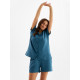 Пижама женская (рубашка, шорты) KAFTAN Basic, размер 48-50, синяя