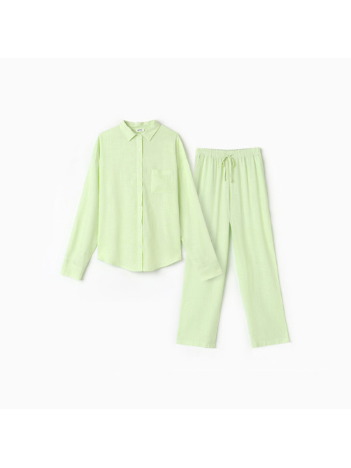 Пижама женская (рубашка, брюки) KAFTAN Lime series, размер 48-50