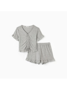 Пижама женская (футболка, шорты) KAFTAN Gray, размер 40-42