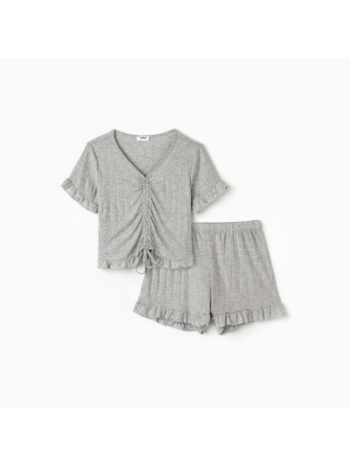 Пижама женская (футболка, шорты) KAFTAN Gray, размер 40-42
