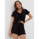 Пижама женская (футболка, шорты) KAFTAN Black, размер 40-42