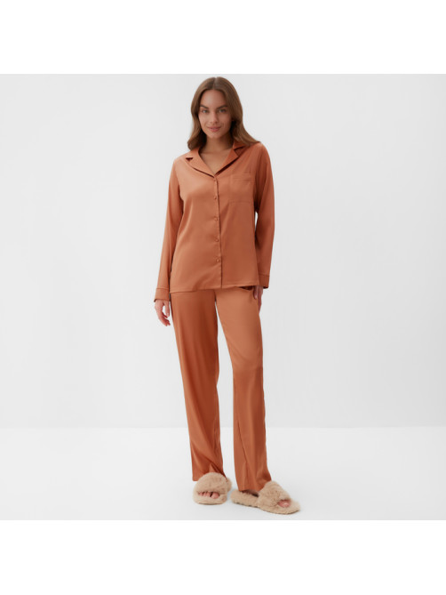 Пижама женская (рубашка, брюки) KAFTAN Terracotta, размер 44-46