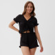 Пижама женская (футболка, шорты) KAFTAN Black, размер 52-54