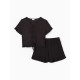 Пижама женская (футболка, шорты) KAFTAN Black, размер 48-50
