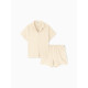 Пижама женская (рубашка, шорты) KAFTAN Basic, размер 40-42, молочная